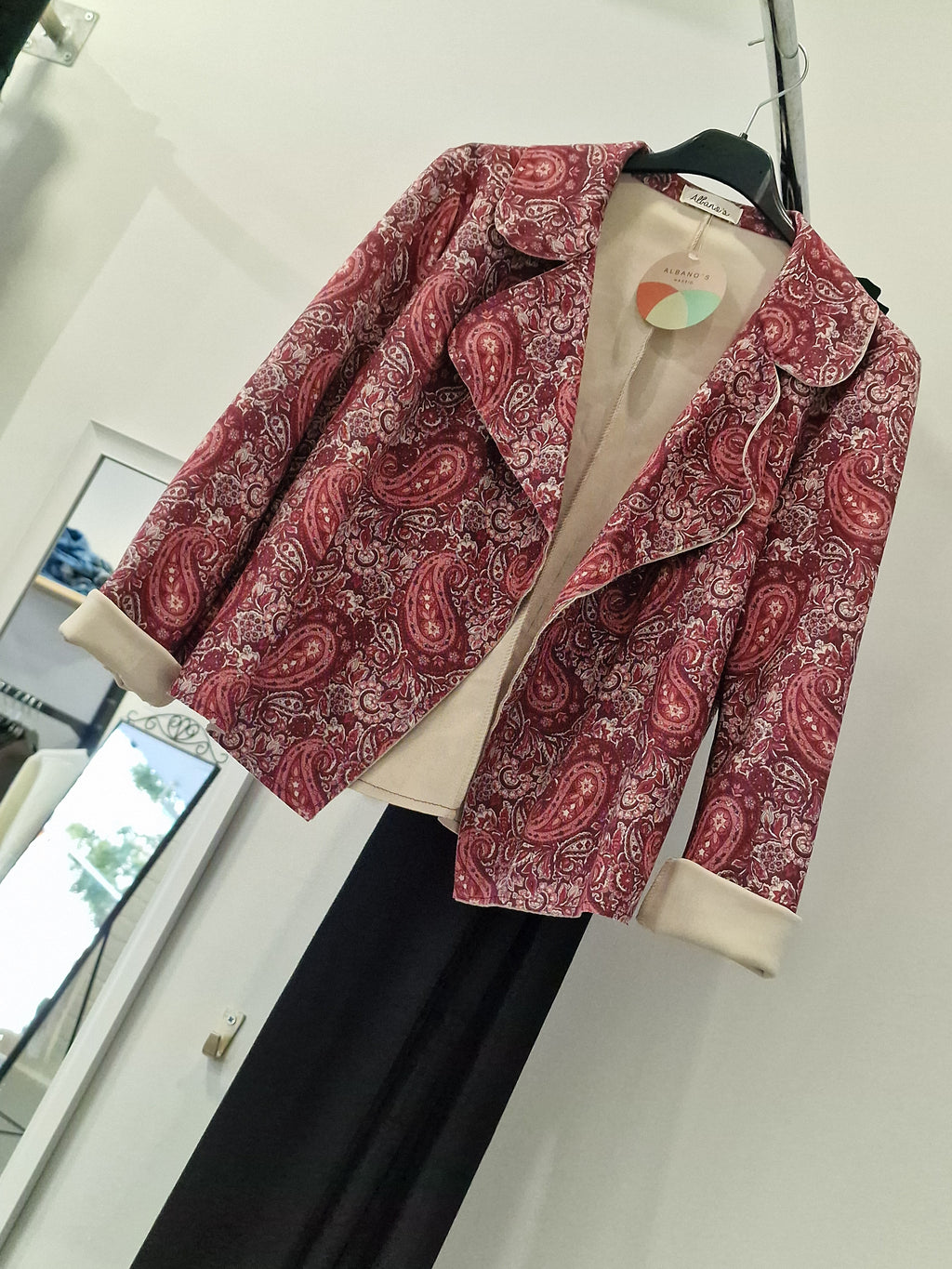 Μπορντώ Paisley Blazer