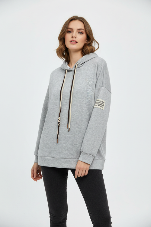 Γκρι Φούτερ με Κουκούλα