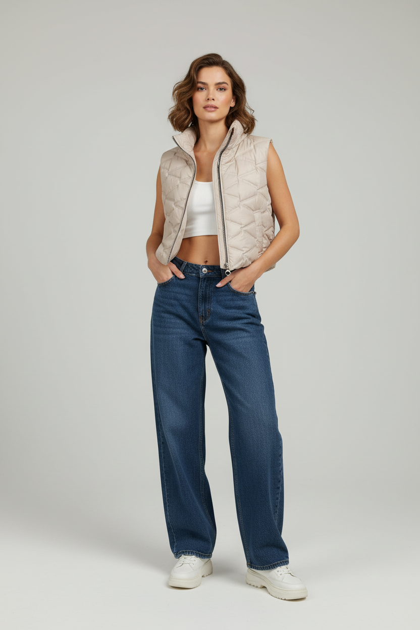 Καπιτονέ Αμάνικο Μπουφάν Πολύ Κοντό - Μοντέλο