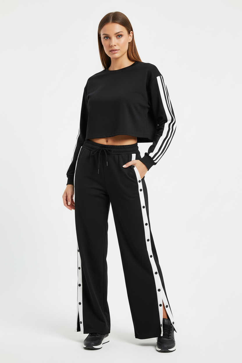 Μοντέλο με Μαύρο Σετ Φόρμας