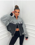 Φούτερ Bomber Jacket με Γράμματα