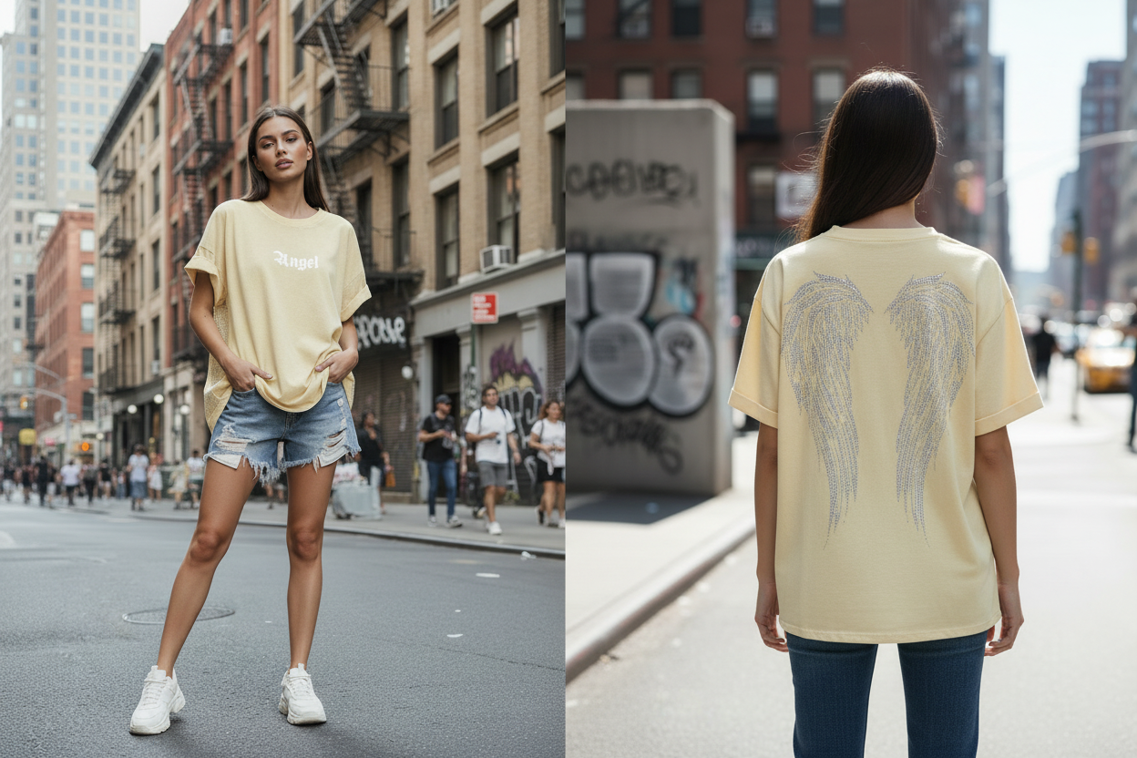 Angel T-shirt Κίτρινο