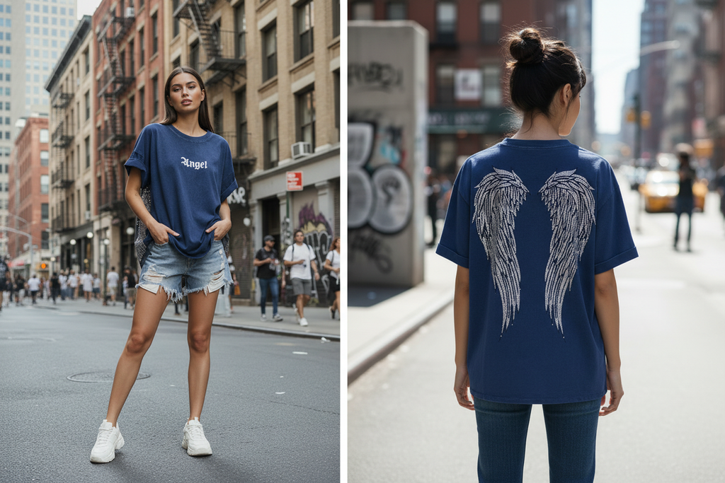 Angel T-shirt Σκούρο Μπλε