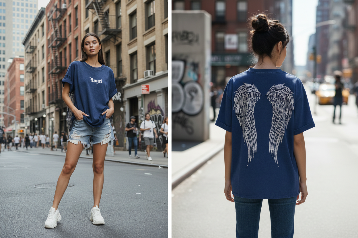 Angel T-shirt Σκούρο Μπλε