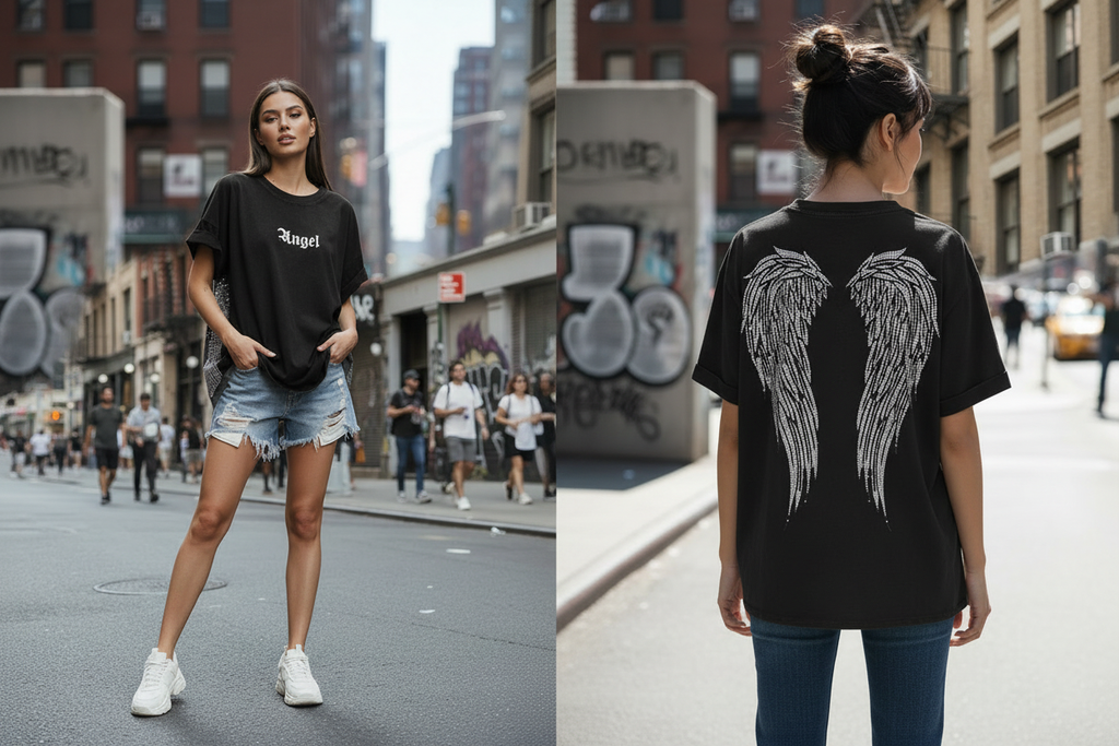 Angel T-shirt Μαύρο