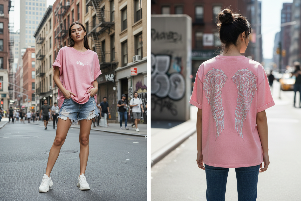Angel T-shirt Ροζ