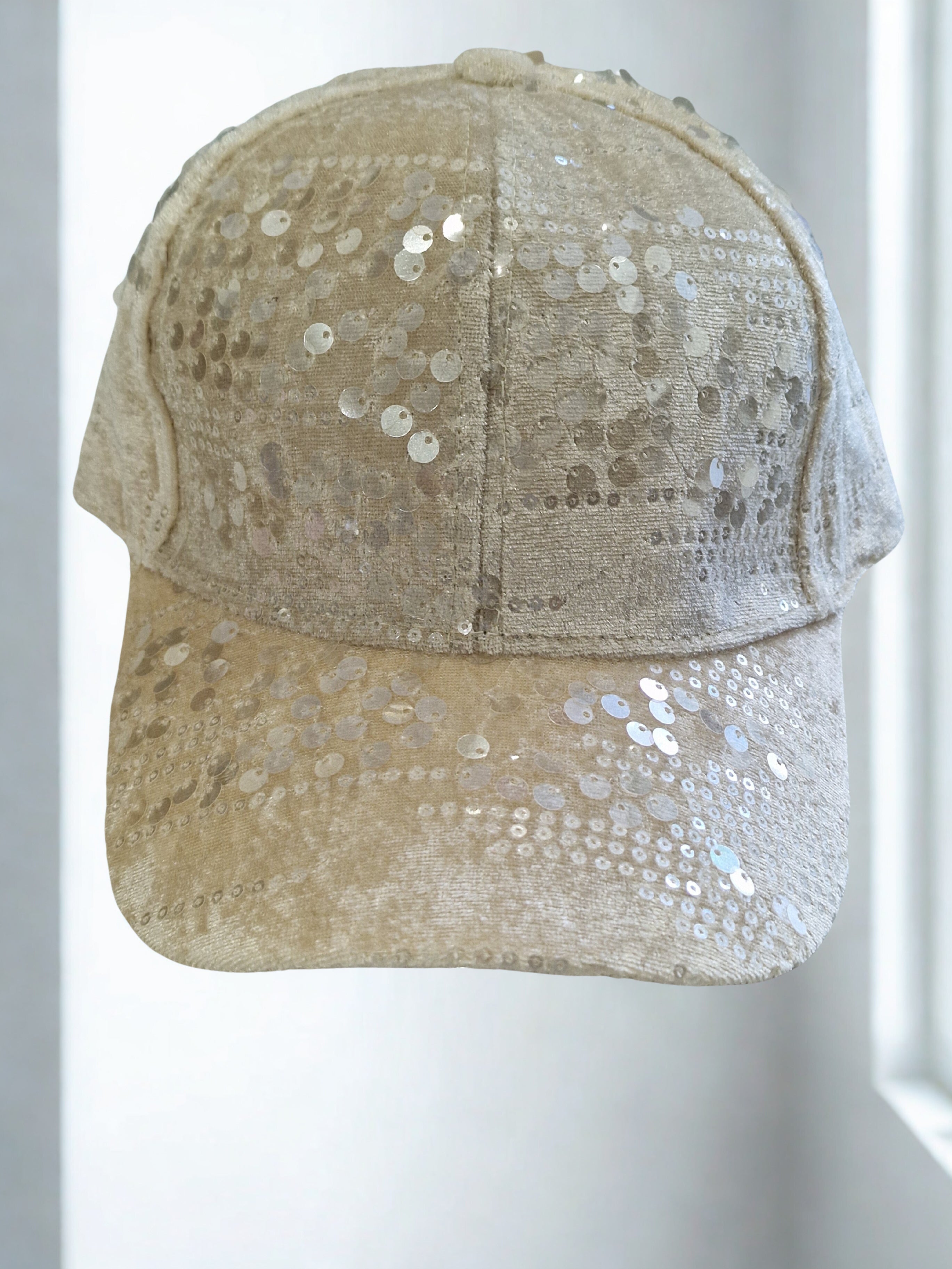 Καπέλο με Παγιέτες - Μπεζ/Χρυσό Baseball Cap