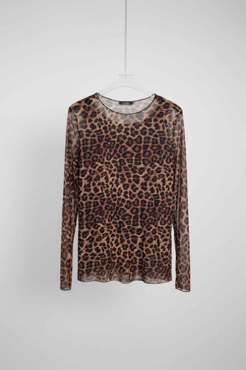 Μπλούζα Leopard Mesh Καφέ/Μαύρο - Product Shot