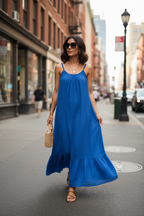 Maxi Φόρεμα Cobalt Blue - street style 1