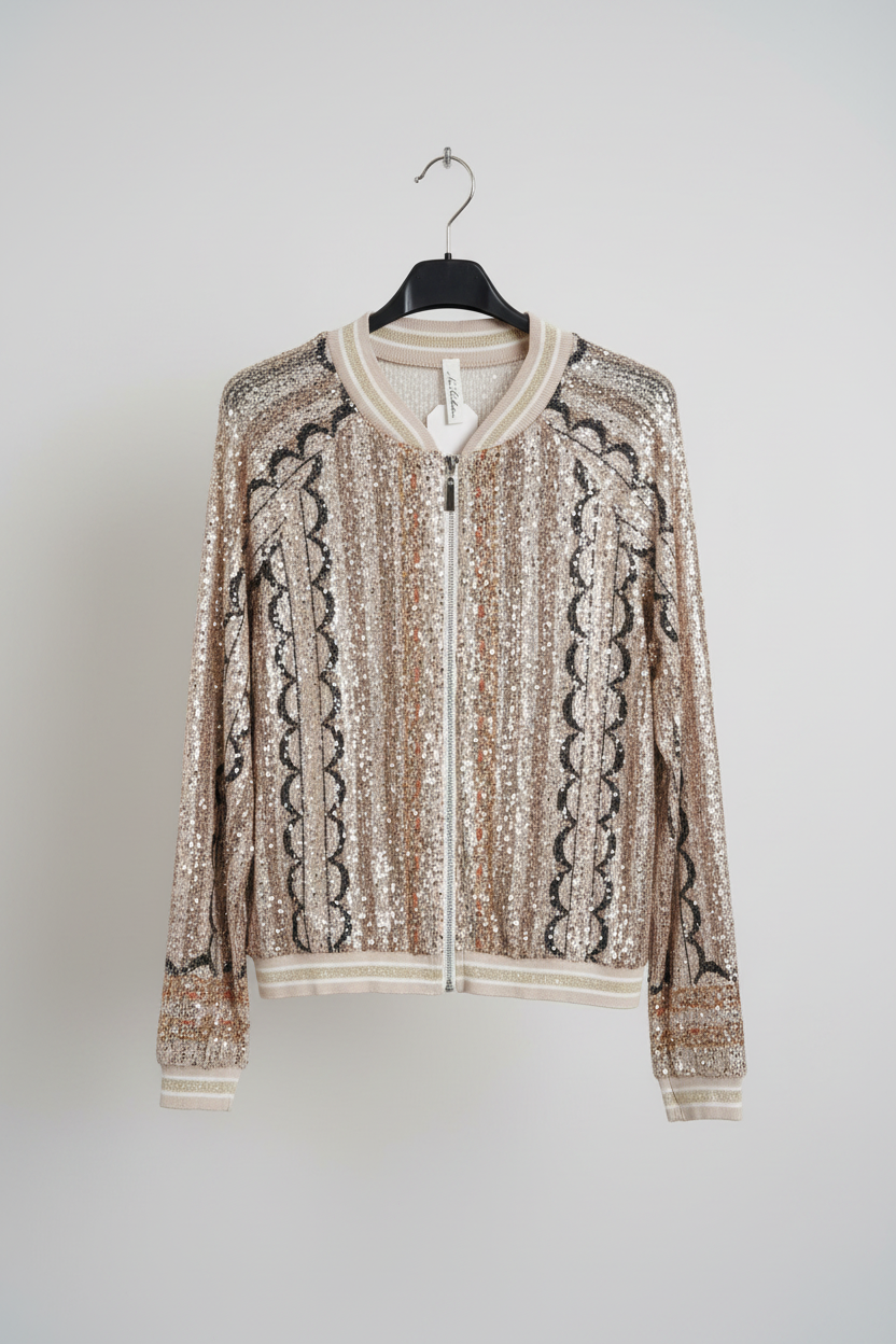 Sequin Bomber Snake Εκρού - E-commerce Κρεμάστρα