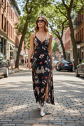 Maxi Φόρεμα Leopard Floral - street style