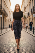 Φούστα Leopard Γκρι - Street Style
