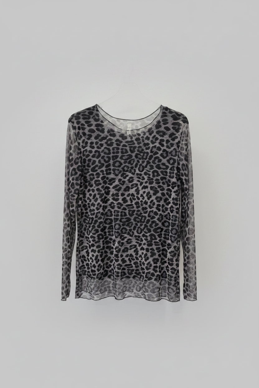 Μπλούζα Leopard Mesh Γκρι - Product Shot