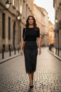 Φούστα Καρό Μαύρο - Street Style