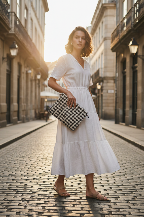 Clutch Houndstooth - Summer Street Style