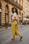 Παντελόνα Culotte Μουσταρδί