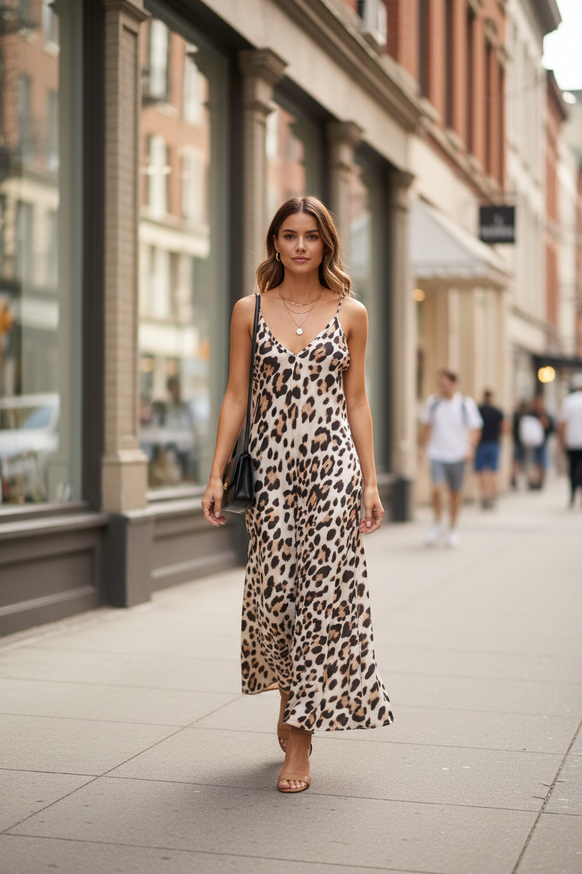 Maxi Φόρεμα Leopard - street style 1