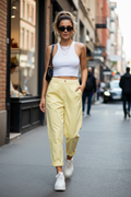 Παντελόνι Κίτρινο Ψηλόμεσο Street Style