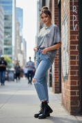 T-shirt Acid Wash Γκρι Oversized - Street Style